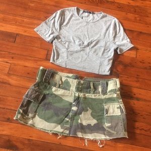 Camo early 2000’s inspired mini skirt